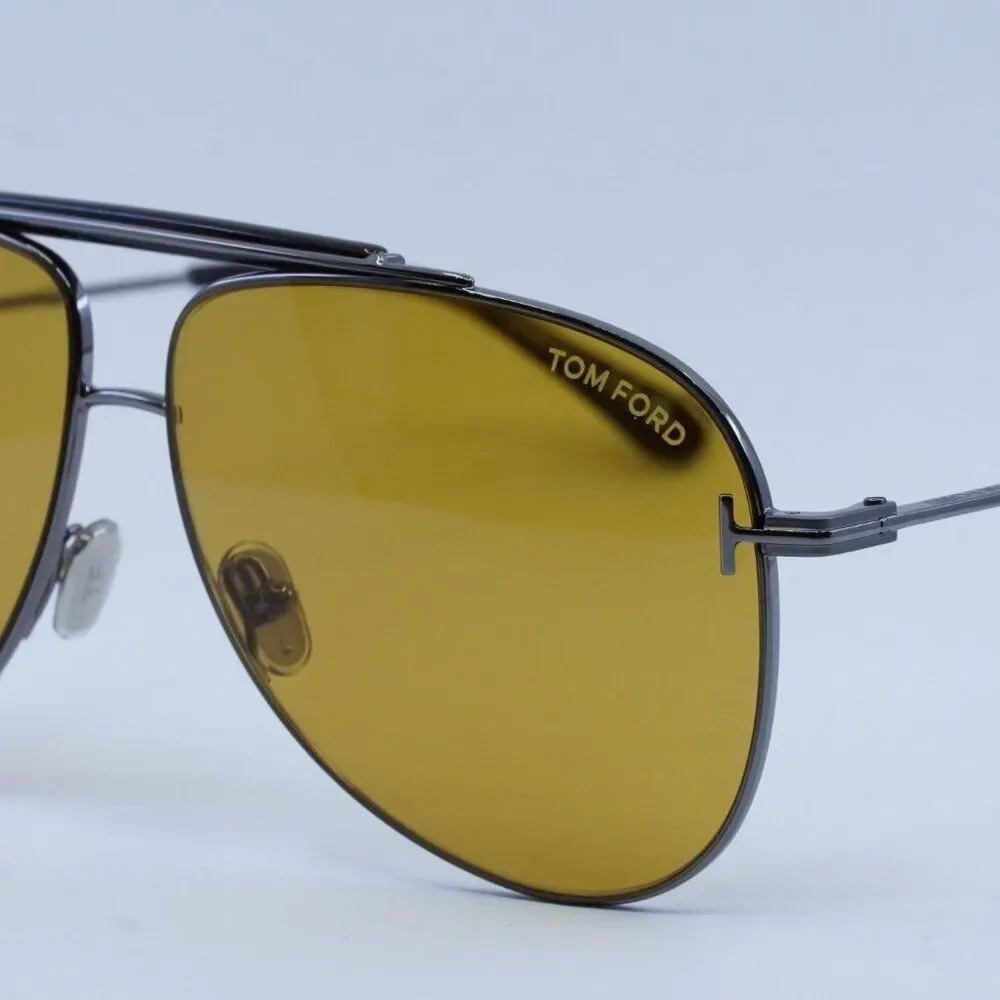 NEW TOM FORD BRADY FT1018 08E SILVER BROWN SUNGLASSES - Picture 4 of 11